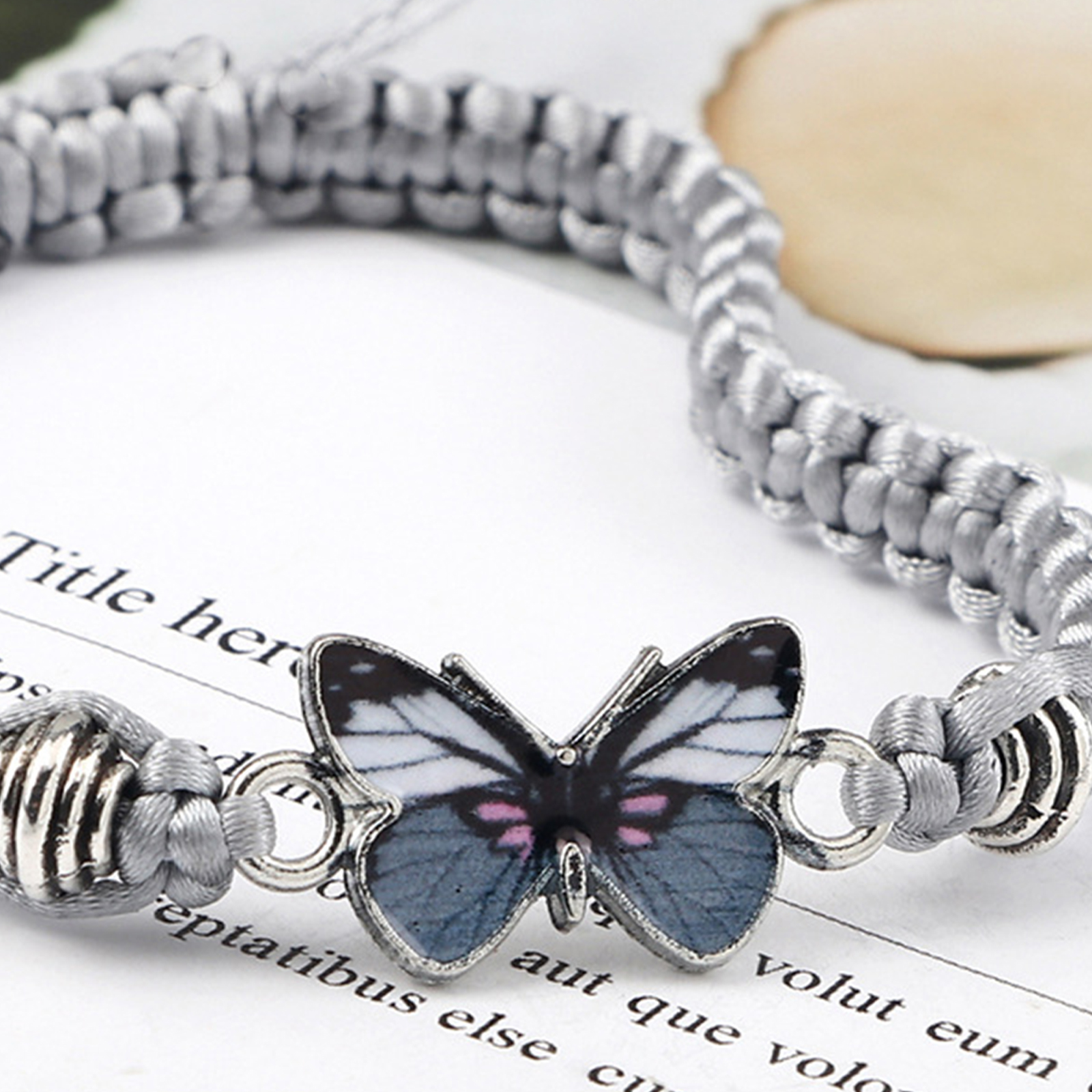 Butterfly Bracelet, for Teen Girls Adjustable String Butterfly